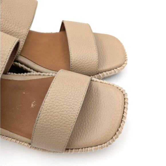 SoftWalk Hartley Espadrille Wedge Sandal Women's Leather Beige Size US9M EU40 - Picture 6 of 12